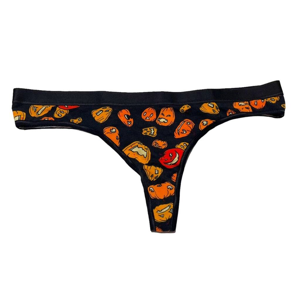 MeUndies Pumpkin Halloween Fall Print Thong Size Medium